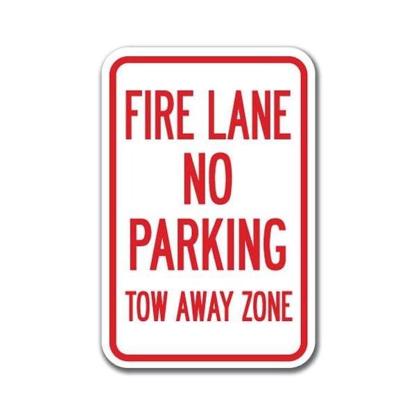 Signmission Fire Lane No Parking Tow Away Zone 12inx18in Heavy Gauges, A-1218 Tow Away Parkings - Fire L A-1218 Tow Away Parking Signs - Fire L - main